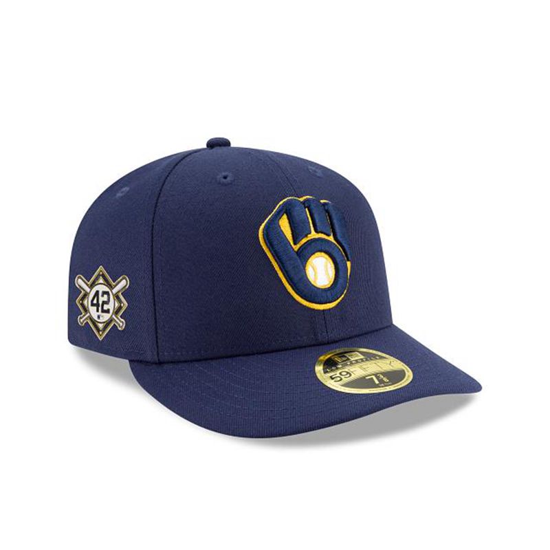 MLB Milwaukee Brewers Jackie Robinson Day Low Profile 59Fifty Fitted (YVR5820) - Blue New Era Caps